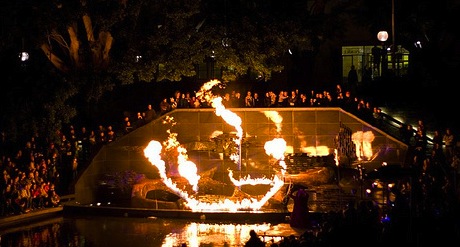 Flames in Fountain